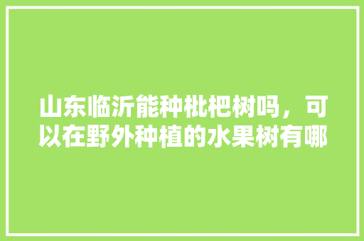 山东临沂能种枇杷树吗，可以在野外种植的水果树有哪些。 山东临沂能种枇杷树吗，可以在野外种植的水果树有哪些。 水果种植