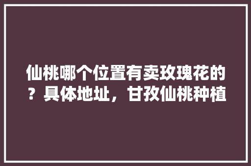 仙桃哪个位置有卖玫瑰花的？具体地址，甘孜仙桃种植什么水果最多。 仙桃哪个位置有卖玫瑰花的？具体地址，甘孜仙桃种植什么水果最多。 家禽养殖