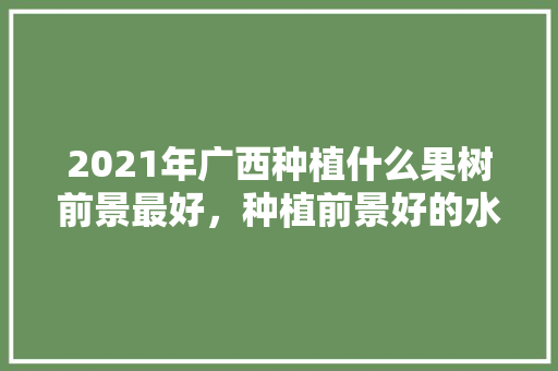 2021年广西种植什么果树前景最好，种植前景好的水果有哪些。 2021年广西种植什么果树前景最好，种植前景好的水果有哪些。 水果种植