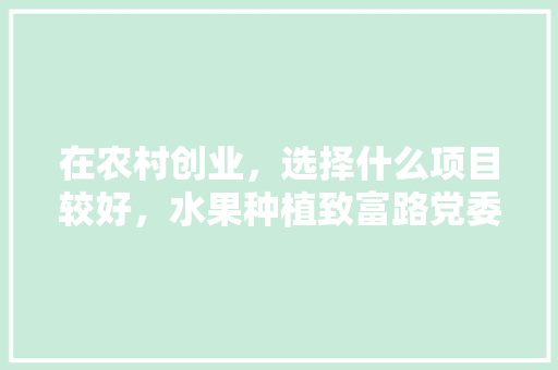 在农村创业，选择什么项目较好，水果种植致富路党委书记说道人民网。 在农村创业，选择什么项目较好，水果种植致富路党委书记说道人民网。 水果种植