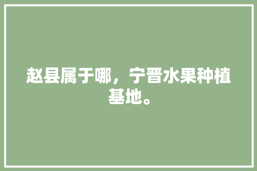 赵县属于哪，宁晋水果种植基地。 赵县属于哪，宁晋水果种植基地。 蔬菜种植