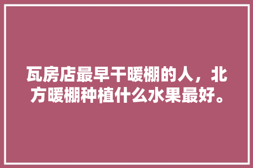 瓦房店最早干暖棚的人，北方暖棚种植什么水果最好。 瓦房店最早干暖棚的人，北方暖棚种植什么水果最好。 畜牧养殖