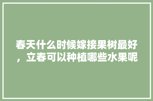 春天什么时候嫁接果树最好，立春可以种植哪些水果呢。 春天什么时候嫁接果树最好，立春可以种植哪些水果呢。 蔬菜种植