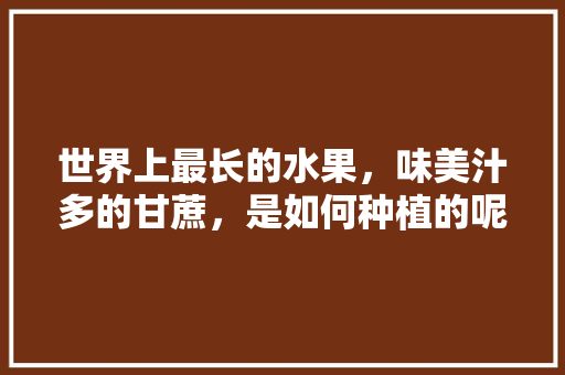 世界上最长的水果，味美汁多的甘蔗，是如何种植的呢，水果种植视频外国版下载。 世界上最长的水果，味美汁多的甘蔗，是如何种植的呢，水果种植视频外国版下载。 畜牧养殖