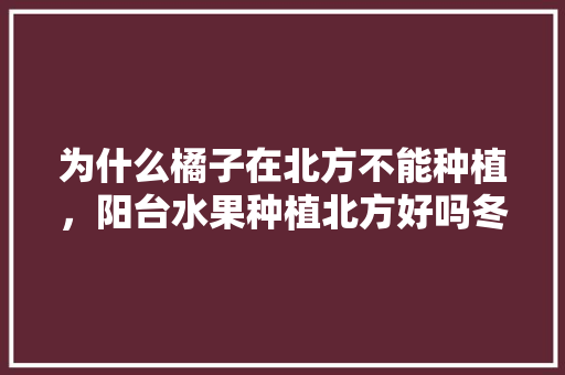 为什么橘子在北方不能种植，阳台水果种植北方好吗冬天。 为什么橘子在北方不能种植，阳台水果种植北方好吗冬天。 水果种植