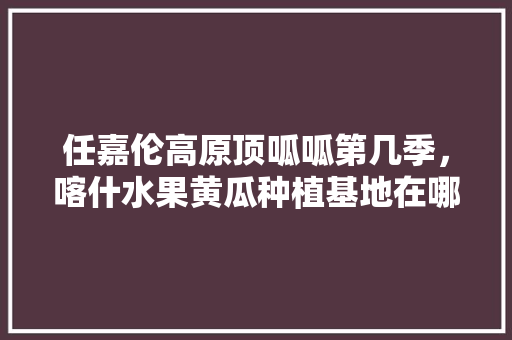 任嘉伦高原顶呱呱第几季，喀什水果黄瓜种植基地在哪里。 家禽养殖