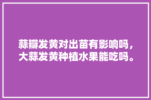 蒜瓣发黄对出苗有影响吗，大蒜发黄种植水果能吃吗。 蒜瓣发黄对出苗有影响吗，大蒜发黄种植水果能吃吗。 土壤施肥