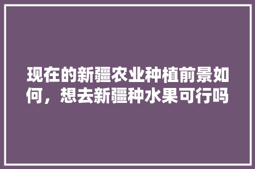 现在的新疆农业种植前景如何，想去新疆种水果可行吗。 现在的新疆农业种植前景如何，想去新疆种水果可行吗。 蔬菜种植