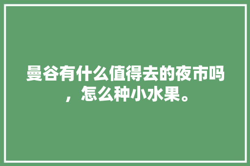 曼谷有什么值得去的夜市吗，怎么种小水果。 曼谷有什么值得去的夜市吗，怎么种小水果。 水果种植