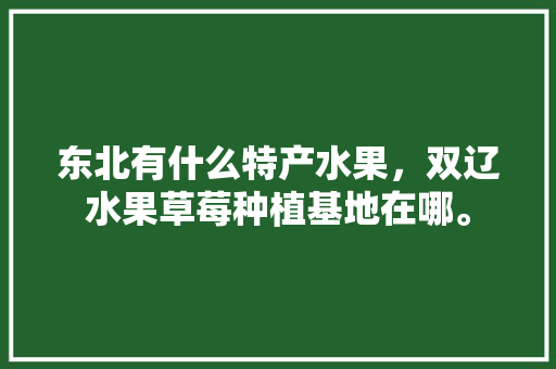 东北有什么特产水果，双辽水果草莓种植基地在哪。 东北有什么特产水果，双辽水果草莓种植基地在哪。 土壤施肥