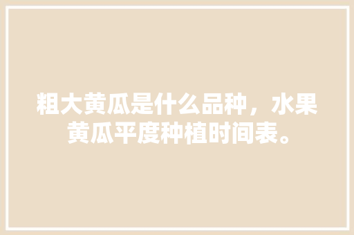 粗大黄瓜是什么品种，水果黄瓜平度种植时间表。 粗大黄瓜是什么品种，水果黄瓜平度种植时间表。 土壤施肥