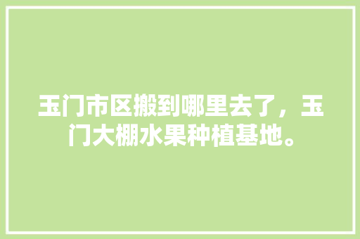 玉门市区搬到哪里去了，玉门大棚水果种植基地。 玉门市区搬到哪里去了，玉门大棚水果种植基地。 水果种植