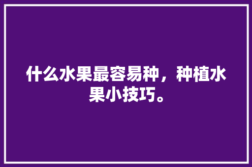 什么水果最容易种，种植水果小技巧。 什么水果最容易种，种植水果小技巧。 蔬菜种植