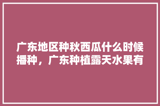 广东地区种秋西瓜什么时候播种，广东种植露天水果有哪些。 广东地区种秋西瓜什么时候播种，广东种植露天水果有哪些。 水果种植