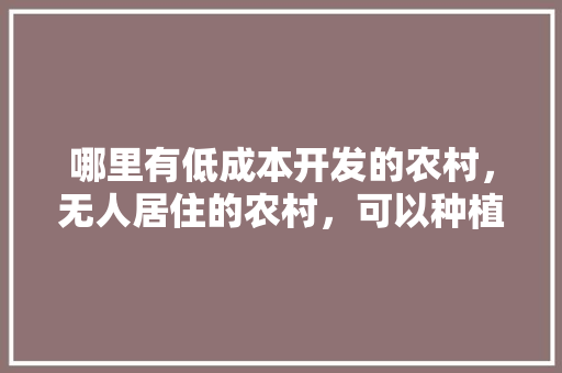 哪里有低成本开发的农村，无人居住的农村，可以种植蔬菜水果养殖业，居住环境还可以的？怎么样，有机蔬菜种植水果有哪些。 哪里有低成本开发的农村，无人居住的农村，可以种植蔬菜水果养殖业，居住环境还可以的？怎么样，有机蔬菜种植水果有哪些。 蔬菜种植