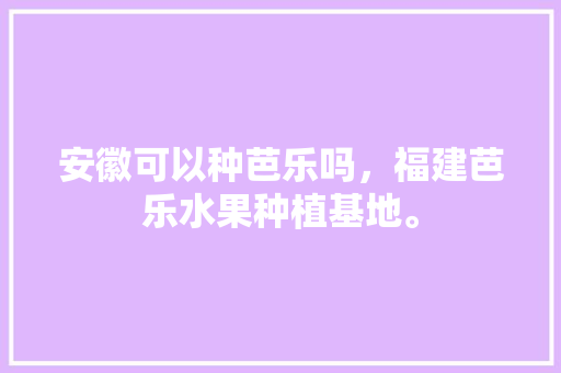 安徽可以种芭乐吗，福建芭乐水果种植基地。 安徽可以种芭乐吗，福建芭乐水果种植基地。 蔬菜种植