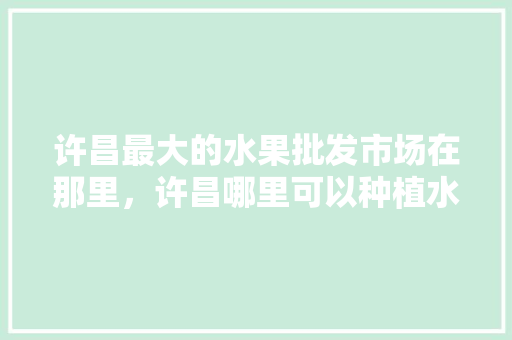 许昌最大的水果批发市场在那里，许昌哪里可以种植水果树。 许昌最大的水果批发市场在那里，许昌哪里可以种植水果树。 畜牧养殖