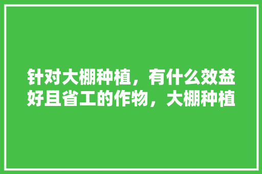 针对大棚种植，有什么效益好且省工的作物，大棚种植水果能挣钱吗。 针对大棚种植，有什么效益好且省工的作物，大棚种植水果能挣钱吗。 蔬菜种植