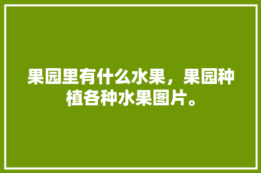 果园里有什么水果，果园种植各种水果图片。 果园里有什么水果，果园种植各种水果图片。 家禽养殖