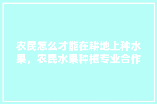 农民怎么才能在耕地上种水果，农民水果种植专业合作社年终会议记录范文。 农民怎么才能在耕地上种水果，农民水果种植专业合作社年终会议记录范文。 水果种植