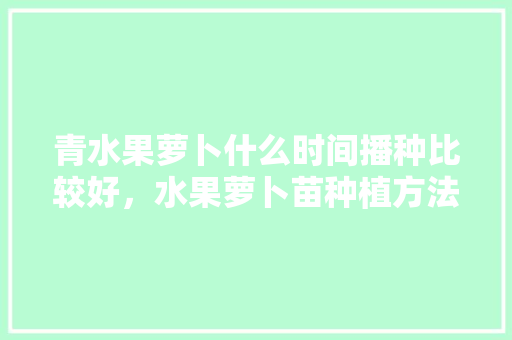 青水果萝卜什么时间播种比较好，水果萝卜苗种植方法。 青水果萝卜什么时间播种比较好，水果萝卜苗种植方法。 土壤施肥