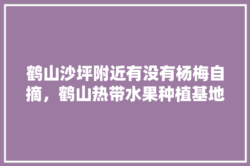 鹤山沙坪附近有没有杨梅自摘，鹤山热带水果种植基地在哪里。 鹤山沙坪附近有没有杨梅自摘，鹤山热带水果种植基地在哪里。 蔬菜种植