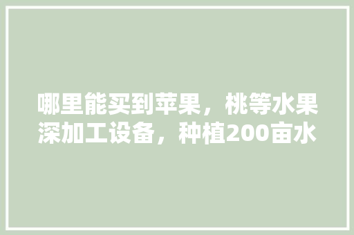 哪里能买到苹果，桃等水果深加工设备，种植200亩水果设备有哪些。 哪里能买到苹果，桃等水果深加工设备，种植200亩水果设备有哪些。 蔬菜种植