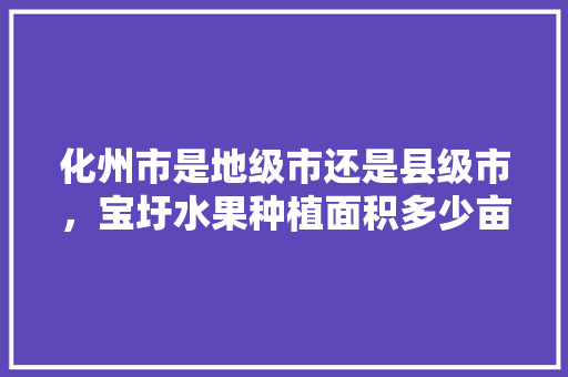 化州市是地级市还是县级市，宝圩水果种植面积多少亩。 化州市是地级市还是县级市，宝圩水果种植面积多少亩。 家禽养殖