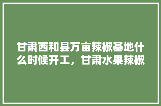 甘肃西和县万亩辣椒基地什么时候开工，甘肃水果辣椒种植基地在哪里。 甘肃西和县万亩辣椒基地什么时候开工，甘肃水果辣椒种植基地在哪里。 家禽养殖