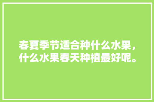 春夏季节适合种什么水果，什么水果春天种植最好呢。 春夏季节适合种什么水果，什么水果春天种植最好呢。 水果种植