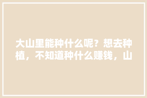 大山里能种什么呢？想去种植，不知道种什么赚钱，山上种植绿水果有哪些。 大山里能种什么呢？想去种植，不知道种什么赚钱，山上种植绿水果有哪些。 土壤施肥