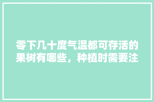 零下几十度气温都可存活的果树有哪些，种植时需要注意些什么，天气寒冷水果种植注意事项。 零下几十度气温都可存活的果树有哪些，种植时需要注意些什么，天气寒冷水果种植注意事项。 土壤施肥