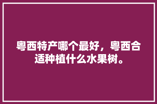 粤西特产哪个最好，粤西合适种植什么水果树。 粤西特产哪个最好，粤西合适种植什么水果树。 土壤施肥