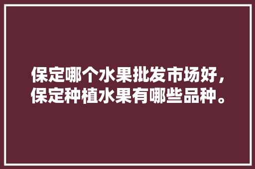 保定哪个水果批发市场好，保定种植水果有哪些品种。 保定哪个水果批发市场好，保定种植水果有哪些品种。 土壤施肥