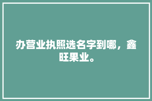 办营业执照选名字到哪，鑫旺果业。 办营业执照选名字到哪，鑫旺果业。 水果种植