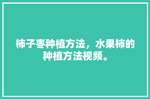 柿子枣种植方法，水果柿的种植方法视频。 柿子枣种植方法，水果柿的种植方法视频。 家禽养殖