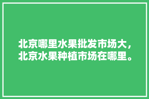 北京哪里水果批发市场大，北京水果种植市场在哪里。 北京哪里水果批发市场大，北京水果种植市场在哪里。 蔬菜种植