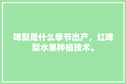 啤梨是什么季节出产，红啤梨水果种植技术。 啤梨是什么季节出产，红啤梨水果种植技术。 土壤施肥