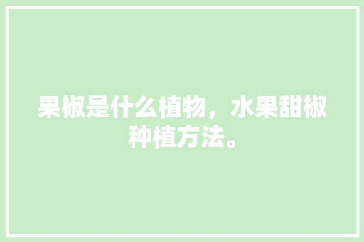 果椒是什么植物，水果甜椒种植方法。 果椒是什么植物，水果甜椒种植方法。 水果种植