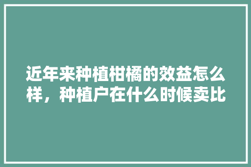 近年来种植柑橘的效益怎么样，种植户在什么时候卖比较合适，梧州水果种植前景如何。 近年来种植柑橘的效益怎么样，种植户在什么时候卖比较合适，梧州水果种植前景如何。 蔬菜种植