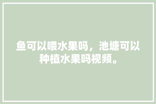 鱼可以喂水果吗，池塘可以种植水果吗视频。 鱼可以喂水果吗，池塘可以种植水果吗视频。 蔬菜种植