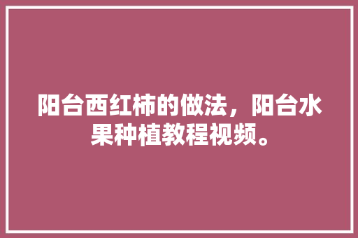 阳台西红柿的做法，阳台水果种植教程视频。 阳台西红柿的做法，阳台水果种植教程视频。 蔬菜种植