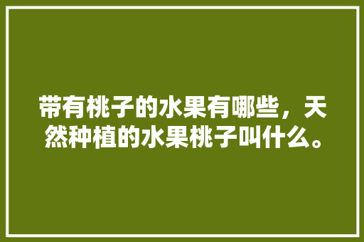 带有桃子的水果有哪些，天然种植的水果桃子叫什么。 带有桃子的水果有哪些，天然种植的水果桃子叫什么。 畜牧养殖