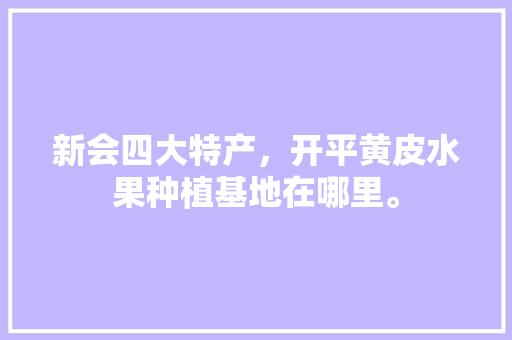 新会四大特产，开平黄皮水果种植基地在哪里。 新会四大特产，开平黄皮水果种植基地在哪里。 水果种植