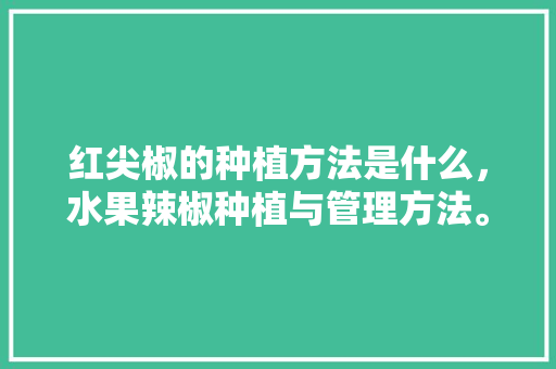 红尖椒的种植方法是什么，水果辣椒种植与管理方法。 红尖椒的种植方法是什么，水果辣椒种植与管理方法。 土壤施肥