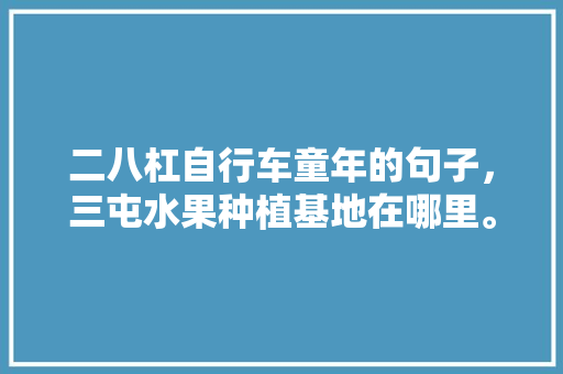 二八杠自行车童年的句子，三屯水果种植基地在哪里。 二八杠自行车童年的句子，三屯水果种植基地在哪里。 家禽养殖