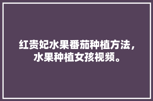 红贵妃水果番茄种植方法，水果种植女孩视频。 红贵妃水果番茄种植方法，水果种植女孩视频。 蔬菜种植