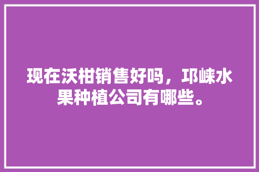 现在沃柑销售好吗，邛崃水果种植公司有哪些。 现在沃柑销售好吗，邛崃水果种植公司有哪些。 畜牧养殖