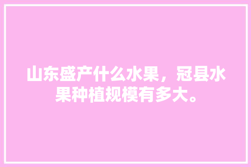 山东盛产什么水果，冠县水果种植规模有多大。 山东盛产什么水果，冠县水果种植规模有多大。 土壤施肥