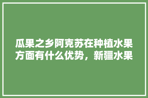 瓜果之乡阿克苏在种植水果方面有什么优势，新疆水果基地分布。 瓜果之乡阿克苏在种植水果方面有什么优势，新疆水果基地分布。 水果种植